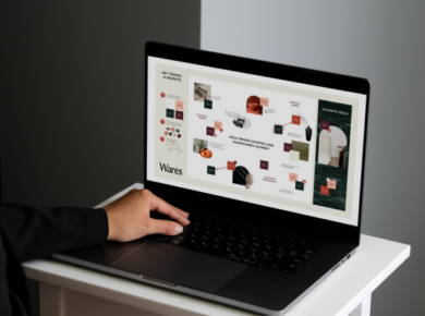 How to Build a Personal Brand as a Student: Networking & LinkedIn Tips 18 Close-up of laptop displaying a personal brand portfolio with design elements and project showcases.