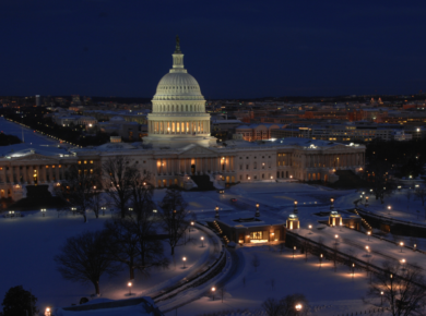 9 Best Study Spots in Washington, D.C. for College Students 6 Scenic nighttime view of Washington, D.C., highlighting the U.S. Capitol and surrounding landmarks—capturing the city’s inspiring atmosphere for students seeking the best study spots in Washington, D.C.
