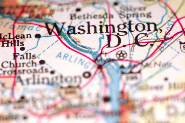 Why Washington, D.C. Is One of the Best Cities for International Students 7 Close-up of Washington D.C. map, showing surrounding areas like Arlington and McLean Hills.