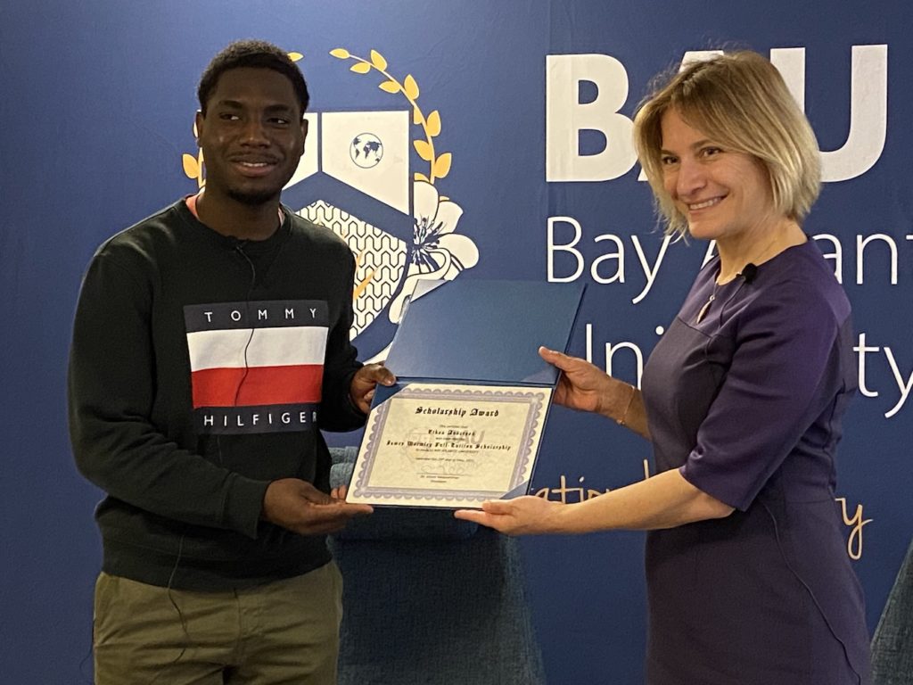 Bay Atlantic University welcomes its first James Wormley Scholar, Ethan Anderson from Ballou High School