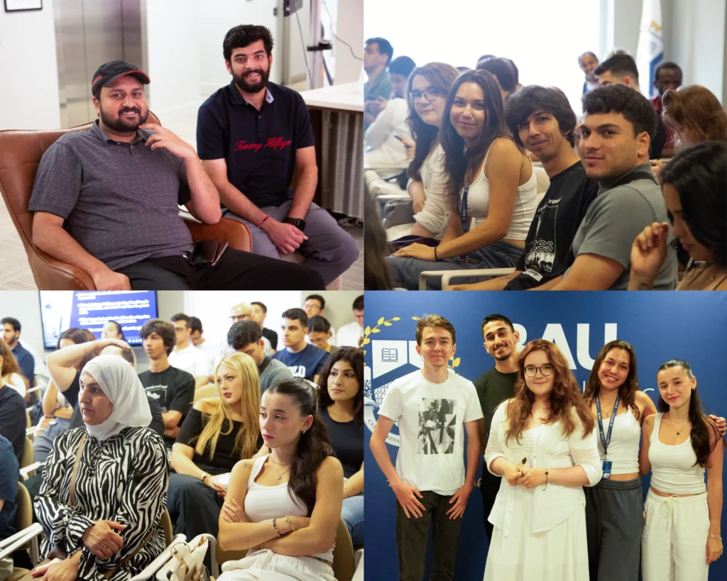 Diverse group at a conference, engaged in discussions and networking, showcasing collaboration and learning.
