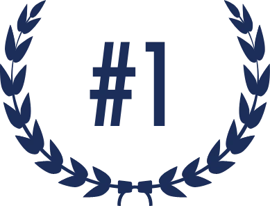 Number one with a laurel wreath symbolizing top ranking or achievement in a competitive field.